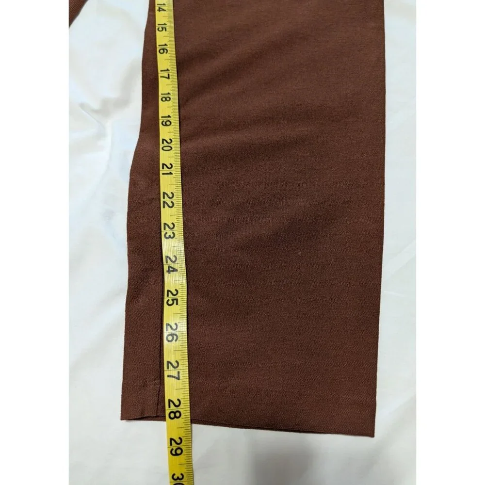 Eileen Fisher 1X Nutmeg Washable Stretch Crepe Slim Ankle Pants Womens USA Made - Picture 10 of 15